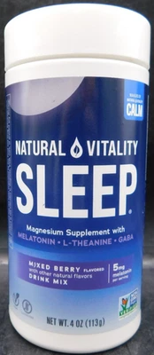 Mezcla de bebida de magnesio Natural Vitality Sleep mezclada de bayas 4 oz exp: 1/27 nueva y sellada Foto 1 de 4