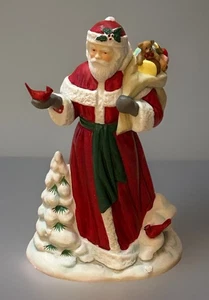 Vintage 1994 Avon Sammlerstück Weihnachtsmann mit Kardinal Vogel Keramik 7" Figur - Bild 1 von 6