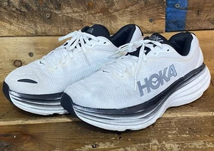 Hoka One One Bondi 8 Zapatos Para Hombre Talla 11 D Blanco Negro Correr Malla Cojín Carretera - Imagen 1 de 11