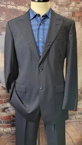 VERSACE COLLECTION Mens Sport Coat Jacket 40 R 2 Pc Wool Suit Navy PS MINT! - Picture 1 of 8