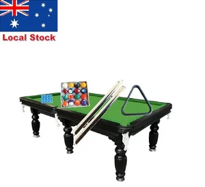 9FT Slate Pool Table Snooker Billiard Black Frame Home Entertainment AU STOCK - Picture 1 of 4