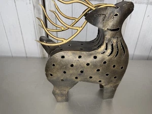 Rustic Deer Votive Metal Candle Holder Reindeer Christmas Holiday Decor - Picture 1 of 8