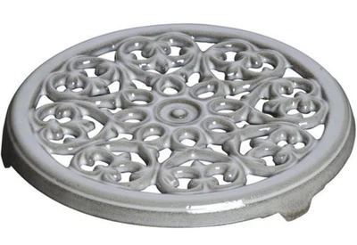 STAUB Lilly Trivet Round 9-inch Cast Iron Graphite Grey New Sealed Box - Image 1 of 4