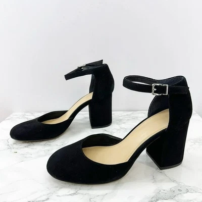 Tacones Gianni Bini negros de gamuza punta redonda talla 7,5 Foto 1 de 4