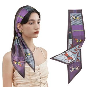 59" Mulberry Silk Head Scarf Women's Fashion Square Neck Satin Scarfs for Bag... - Picture 1 of 5