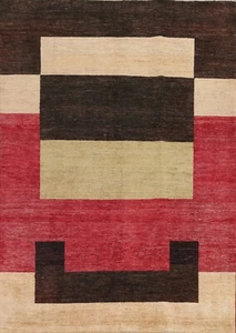 Geometric Modern Gabbeh Kashkoli Oriental Area Rug Wool Hand-knotted 6x8 Carpet - Picture 1 of 12