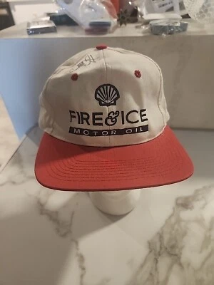 Vtg Autographed NASCAR Hat Cap Bobby Labonte 18 Shell Fire And Ice Motor Oil - Image 1 of 4