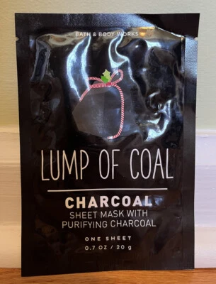 BATH & BODY WORKS LUMP OF COAL CHARCOAL SHEET MASK PURIFYING CHARCOAL ONE SHEET  - Image 1 of 3