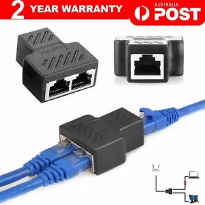 RJ45 Ethernet LAN Network Y Splitter Double Adapter Cable Connector for CAT5/6/7 - Picture 1 of 6