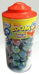 Vidal Mega Zoom Lengua Pintor Piruletas Retro Dulces Piruletas Agrias 50 Bañera de Piruletas - Imagen 1 de 8