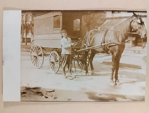 1910 RPPC Horse Drawn Grocery Delivery Wagon, Buffalo NY w/ ID West Side - Picture 1 of 3