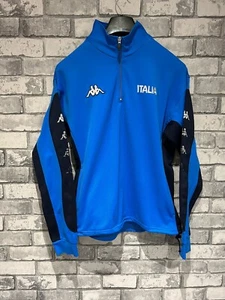 Fútbol americano vintage para hombre Kappa Italia Italia entrenamiento 1/4 con cremallera lana azul talla L - Imagen 1 de 9