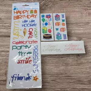 Birthday Scrapbook Stickers Creative Memories Mrs Grossmans 4 Sheets Papercrafts - Picture 1 of 5