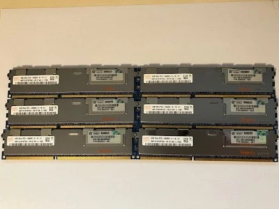 Genuine HP 24GB Server RAM Kit (6x4GB) 2Rx4 PC3-10600R ECC REG DDR3 DIMMs - Image 1 of 4