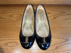 Kate Spade Black Patent Leather Bow Flats Ballet Slippers Size 8 M - Picture 1 of 7