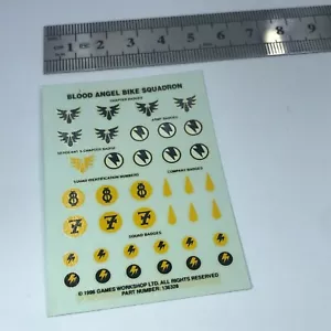 Blood Angel Bike Squadron Space Marines Transfer Sheet - Warhammer 40K T217 - Picture 1 of 1