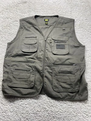 HQ Issue Tactical Vest Mens 3XL Full Zip Beige Hunting Fishing Shooting Pockets - Image 1 of 4