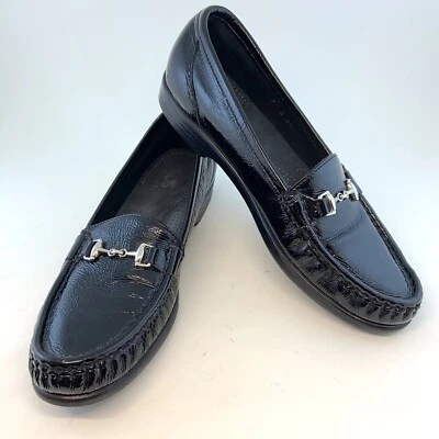 SAS Tripad Black Patent Metro Horsebit Loafer size 7 Slim EXTRA NARROW FLAW - Image 1 of 4