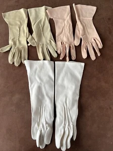 3 Pair Ladies Gloves Size 6 Small Dents Of England, Pink Beige White - Picture 1 of 24
