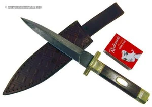 Damascus Fixed Blade Knife Embossed Leather Belt Sheath 24.4 cm 9.6-inches - Picture 1 of 19