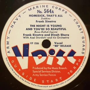 V-Disc No.564 Frank Sinatra Dinah Shore- Bud Freeman and his V-Disc Jumpers - Picture 1 of 11