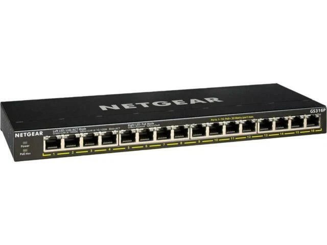 NETGEAR (GS316P100NAS) 16 Port Rack Mountable Ethernet Switch - Image 1 of 1