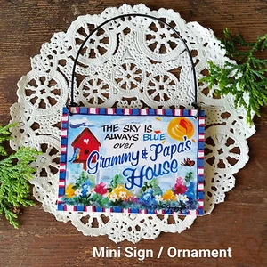 DEKO Mini Schild * Grammy Papa * Holz Ornament Ganzjahresdeko Verwandtes Geschenk USA - Bild 1 von 3