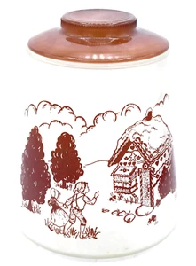 Vintage Bartlett Collins Pokee Hansel Gretel Gingerbread House Cookie Jar Glass - Bild 1 von 7