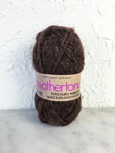 Vintage Caron Extra Bulky Weight Heathertone Yarn - 1 Skein Color Dk Brown - Picture 1 of 3