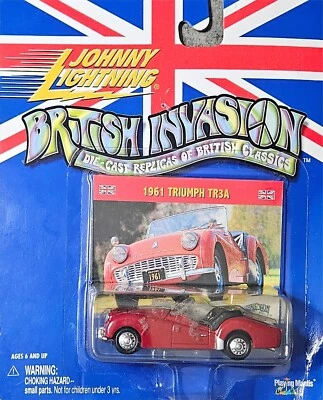 2000 Johnny White Lightning British Invasion RED 1961 Triumph TR3A Chase Car New - Image 1 of 3