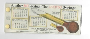 Vintage Celluloid Blotter 1920 Calendar B-D PRODUCTS ASEPTO Syringe RutherfordNJ - Picture 1 of 1