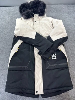 Thrasher Mens Jacket XL Black Skateboard Magazine Faux Fur Hooded Down Jacket - Image 1 of 4