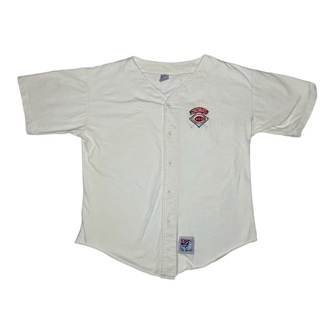 Vintage Cincinnati Reds Jersey Shirt Size Medium by The Game White Cover