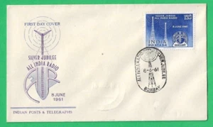 INDIA - SILVER JUBILEE ALL INDIA RADIO FIRST DAY COVER - 8th JUNE 1961 - Picture 1 of 1