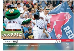 2019 Topps Now Brock Holt #732 Suspended Game Ends in Walk-Off Single - Picture 1 of 1