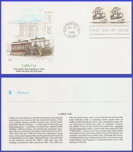 USA4 #2263 U/A FLEETWOOD FDC STR2 Cable Car - Bild 1 von 1