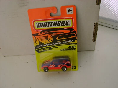 1993 MATCHBOX SUPERFAST #73 JEEP CHEROKEE NEW ON CARD - Image 1 of 3
