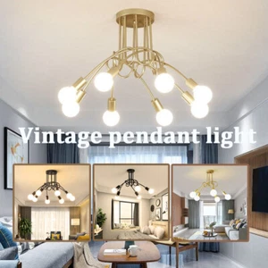 Sputnik Chandeliers LED Ceiling Lights Vintage Pendant Light Bedroom Living Room - Picture 1 of 21