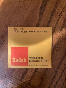 Wratten Kodak No 96 N.D 0.10 Filter 2x2 inch (50mm) Gelatin - Picture 1 of 2