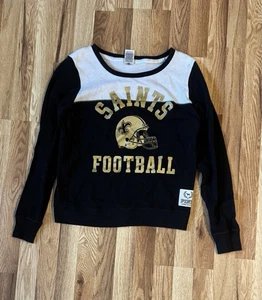 Victoria’s Secret PINK New Orleans Saints Cropped Logo T-Shirt Medium - Picture 1 of 3