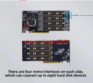 M.2 NVMe SSD PCIe x16 Adapter WITH PLX8749 PCI Express 3.0 x16 Switch to 8 - Picture 1 of 5
