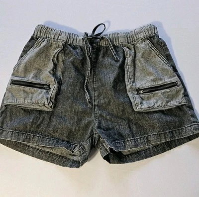 Pantalones Cortos Carga Caballete Los Angeles Bolsillos Retazos Cordón Jean Denim  Foto 1 de 4