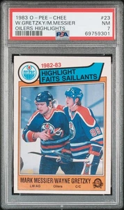 1983 O-Pee-Chee W. Gretzky M. Messier #23 Oilers Highlights PSA 7 - Picture 1 of 2