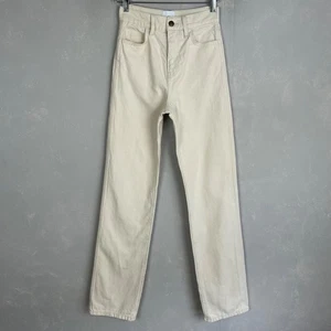 G. By Goop size 25 Janay straight leg jeans high rise beige 100% cotton - Picture 1 of 14