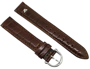 Uhrenarmband Maurice Lacroix Kroko Uhrenarmband 18mm Braun / Stahl - Picture 1 of 3