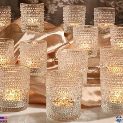 48-Pack Clear Votive Candle Holders - Bulk Tealight Holders for Wedding Decor - Image 1 of 4