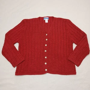Cárdigan suéter vintage Pendleton rojo tejido con cable para mujer talla L - Imagen 1 de 12