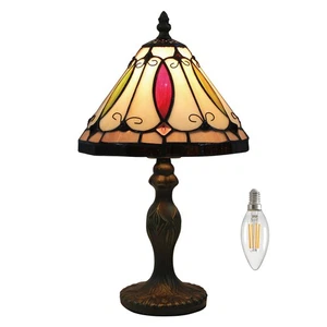 Tischlampe Tiffany Stil 8 cm Buntglas Lampenschirme kleine Nachttischlampe R... - Bild 1 von 9