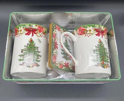 Juego de tazas y posavasos Spode árbol de Navidad anual 2018 NUEVO Foto 1 de 4