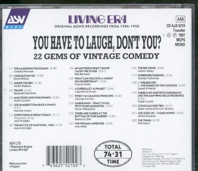 Various Artists You Have To Laugh, Don't You?: 22 Gems of Vintage Comedy CD UK - Bild 1 von 3